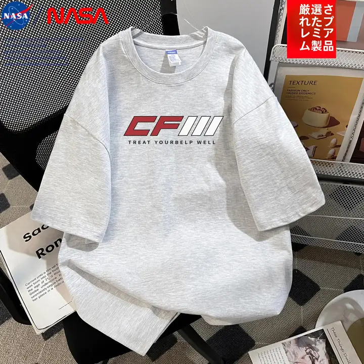 NASAデザインのコットン半袖Tシャツ【アメリカンスタイル・ラフフィット】