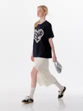 ハイウエスト デザインスカート【レース・フリル・ミディ丈・女性用】