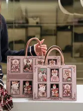 本革デザインのダイヤモンド付きトートバッグ【可愛い猫モチーフ・秋冬用・ショルダーバッグ】