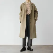 COUDRE 英国風レトロ紳士用ウールダブルフェイスコート【スーツカラー・手作り】