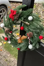 リース 造花 モミの枝 クリスマス 飾り付け 店舗 インテリア ドア飾り