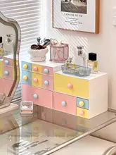化粧品収納ボックス【積み重ね可能・引き出しタイプ・ホコリ防止・デスクトップ用】