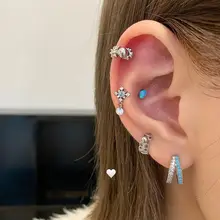 RINGRING チタン製 U型ピアス【女性用・独特なエッジデザイン・高位置用・耳骨ピアス】