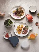 かわいいクマ型子供用ボウル＆プレート【創意デザイン・食器】