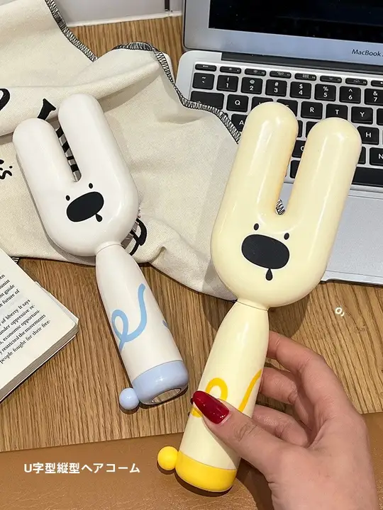 防静電 マッサージクッション付き レディースヘアブラシ【可愛いデザイン・学生向け】