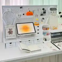 おしゃれなデスク収納ボード【穴あけ不要・ディスプレイラック・整理用】（セットアップ対応）