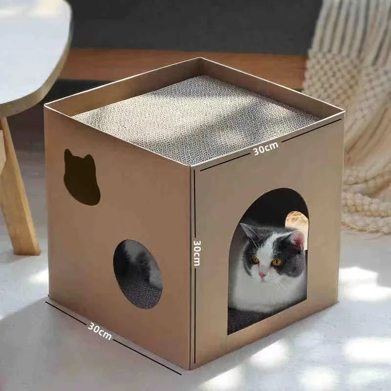 猫飼いが買ってよかったもの・悪かったもの正直に言う｜爪とぎと遊び場を1つにしたダンボールハウスの徹底解説