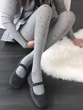グレー系ドット柄のパンティストッキング【春秋用・締め付け感少なめ・美脚効果・多用途】