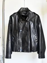 極上の柔らかさのオイルハードレザー女性用ライダースジャケット【ショート丈・スタンドカラー】