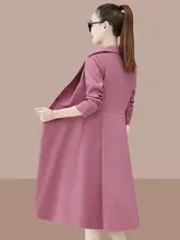 春秋用 薄手トレンチワンピース【ミディ丈・ウエストシェイプ・大きいサイズ】