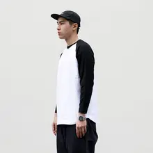 RADIUM ロングスリーブ Tシャツ【男女兼用・ゆったりフィット・カジュアルデザイン・肩の切り替え】