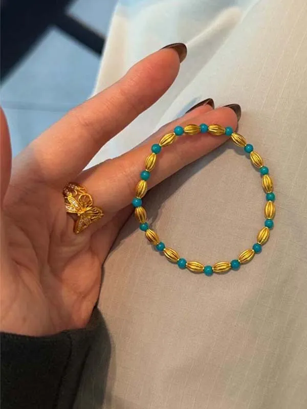 新中式風ターコイズビーズブレスレット：40代女性に最適な上品なデザインと軽さ