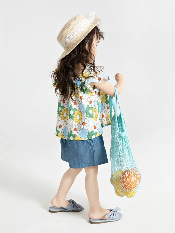 夏用子供服【女の子用・純綿・二部式デザイン・動きやすい】（セットアップ対応）