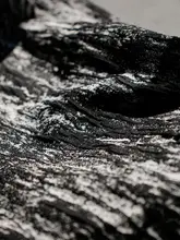 レトロなデザインの二重織り布地【黒白の肌理・皺加工】（セットアップ対応）
