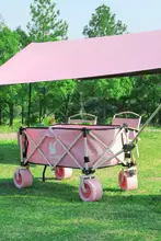 アウトドアキャンプ用折りたたみ式小型手押し車【大容量・オフロード用・ピクニック対応】