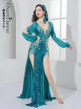 ルミナスなスパンコールが美しい！ベリーダンスパフォーマンスドレス【アラビアンスタイル・演出用】