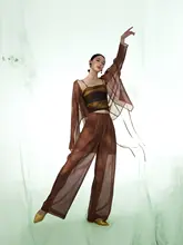 桑蚕丝製ワイドレッグパンツ【新中式デザイン・感】（セットアップ対応）