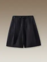 ハーフパンツ レディース リヨセルリネン 通気性 ハイウエスト ゆったり 着痩せ 通勤 オフィスカジュアル シンプル