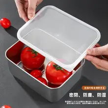 大容量のステンレス製保存容器【冷蔵庫用・フタ付き・フルーツ弁当用】