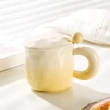 カバーとスプーン付き マグカップ【デザイン性の高い・女性向け・コーヒー用】
