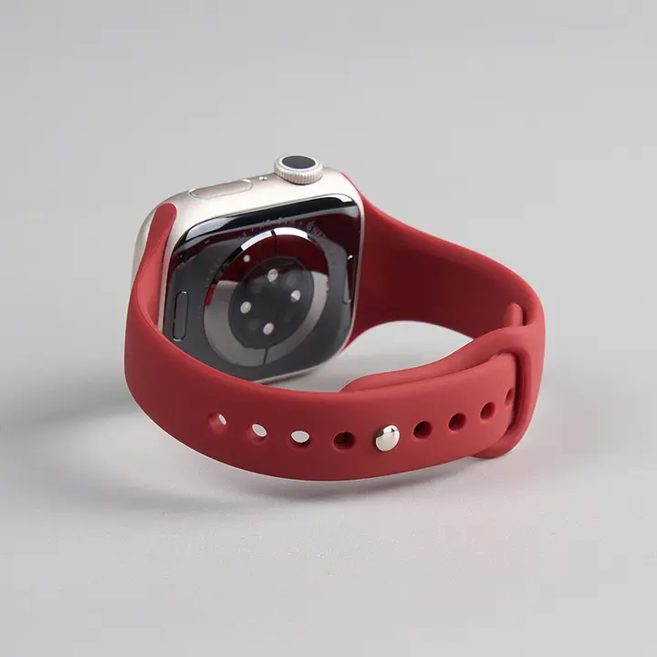 Apple Watch用バンド シリコン 細身 可愛い 赤 レディース スポーツ 夏 クリスマス お正月 迎春
