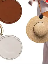PUレザー製 丸型マグネットキャップクリップ【アウトドア用・日除けキャップ収納・使いやすいフック】