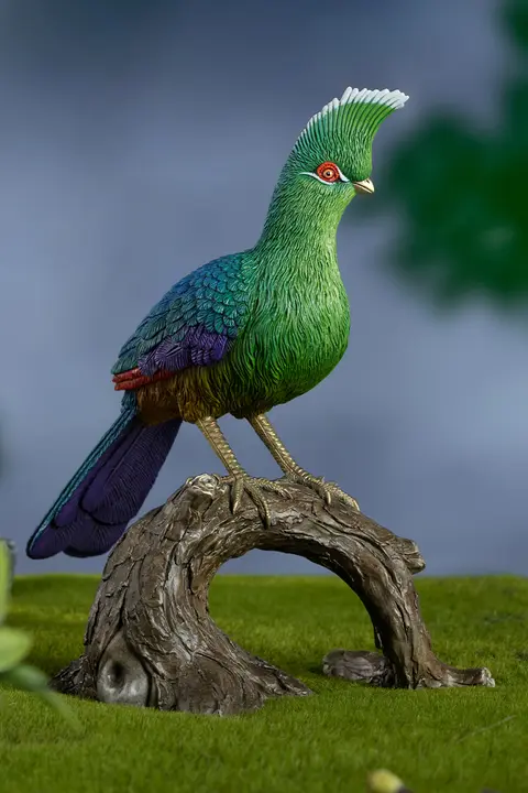 銅製装飾品 百鳥集 白梢冠蕉鹃【インテリアデスクトップ飾り】