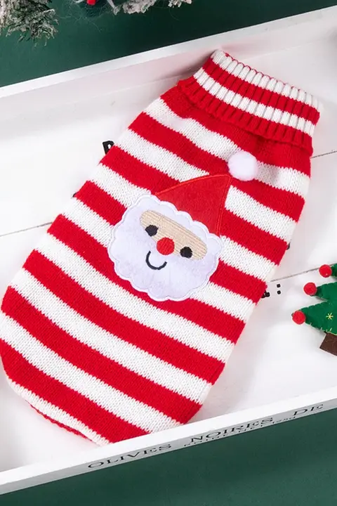 冬用クリスマスニット猫服【防毛・ペット用・暖かい】