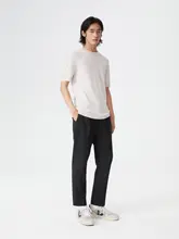極上の柔らかさメリノウール軽やかクルーネックニットTシャツ