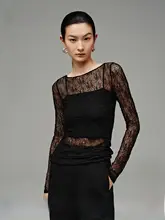 モーダルレースデザインのチュニックとタンクトップ【冬用・2点セット（セットアップ対応）】