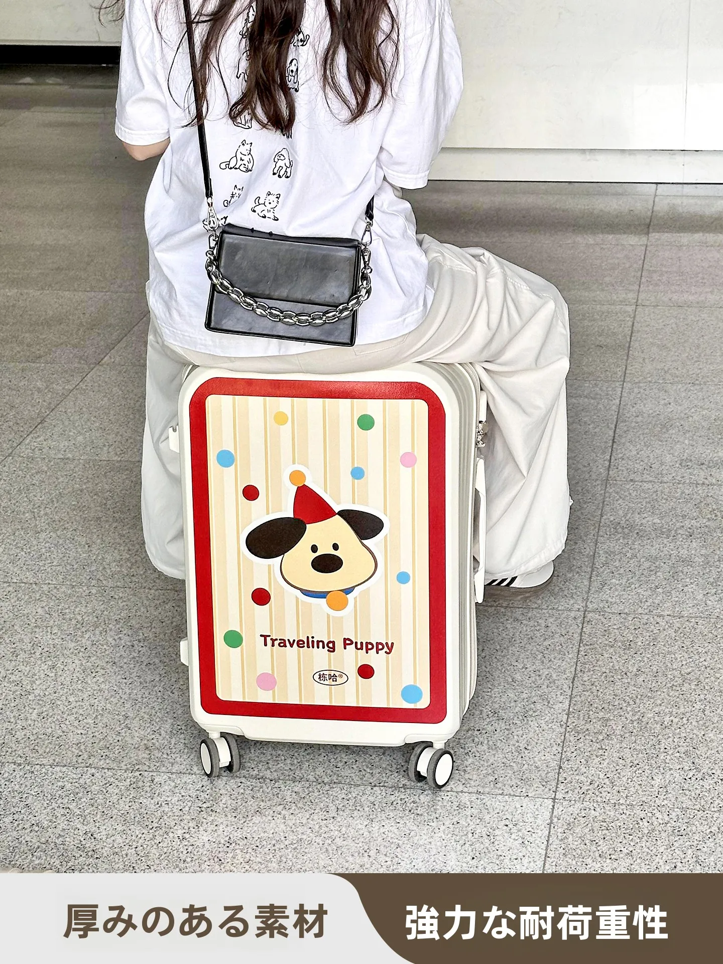 可愛いキャリーバッグ：静音万向ホイールで機内持ち込み対応の軽量折りたたみバッグ