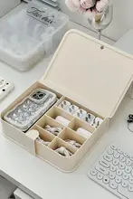 デスクトップ収納ボックス【透明・ホコリ防止・充電ケーブル整理・蓋付き・プラスチック製】