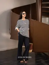 デザイン性抜群のウール混合ゴムウエストワイドレッグパンツ