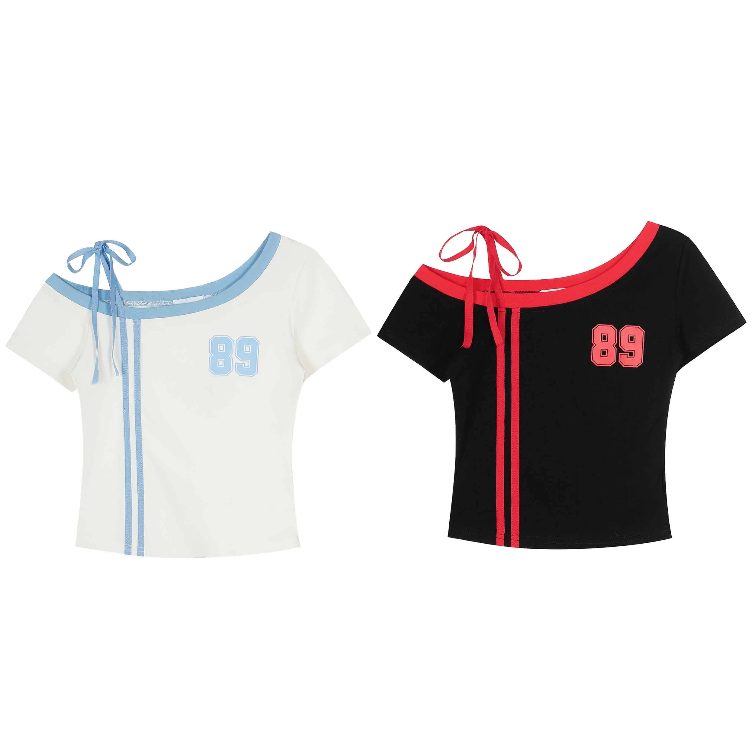 Y2Kコーデの定番アイ テムとして人気の斜めショルダーTシャツとは？