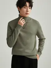 高級感あるタートルネックニットセーター【秋冬用・メンズ・ルーズフィット】（セットアップ対応）