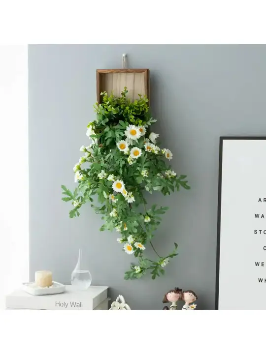 おしゃれなフェイクグリーン 壁面装飾用 小さなデイジー【室内用・リビングや寝室に最適】