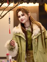 松弛感のダブルフェイスジャケット【加厚・芥緑・秋冬用】