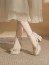 メアリージェーン パンプス レディース 蝶結び チャンキーヒール 甘め 成人式 春 秋