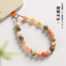 菩提デザインのスマホ用ハンドストラップ【女性向け・精緻な装飾・ビーズ付き】
