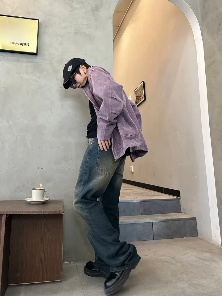 ジーンズ 男女用 フレアウォッシュ加工 カジュアルスタイル スリム