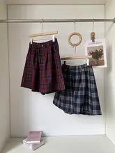 ハイウエストのチェック柄ワイドパンツ【カジュアル・秋用・ツイード風】