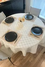 防熱加工のラウンドテーブルクロス【ホーム＆ホテル用・高級感・大円形】
