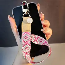 民族風刺繍デザインのスマホ用ブレスレットストラップ【高級感ある幅広タイプ・防盗・旅行用】