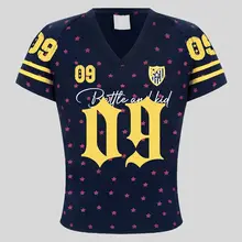アメリカンビンテージデザイン 星柄ショートスリーブTシャツ【Vネック・女性用・フィット】