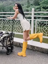 Camel クラシックなデザインのレディース防水長靴【滑りにくい・アウトドア用・骑士スタイル】