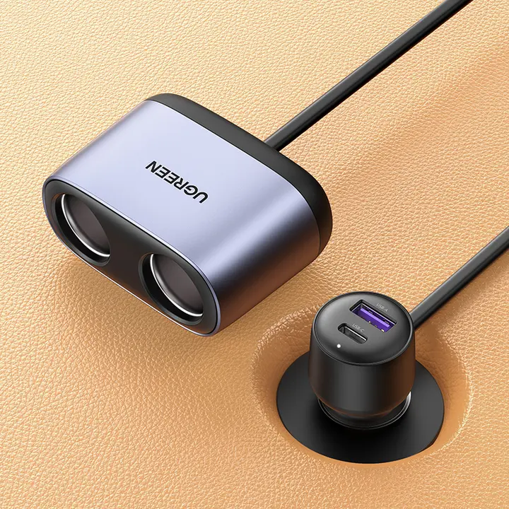 車載充電器【USB急速充電・二連口・変換プラグ】