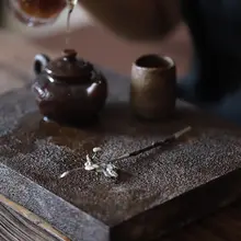 紫竹製 純銀ティースプーン【手作り・茶道用・ギフトボックス入り】