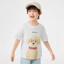 動物プリントの子供用Tシャツ【全棉・男女兼用・夏用・半袖】