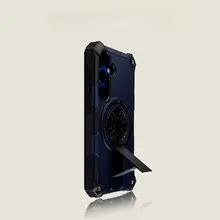 磁気吸着回転型スマートフォンケース【サムスンS25用・オレンジ・スタンド付き・四隅防護】