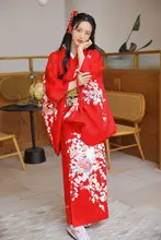 オレンジドットの日本振袖和服【女性用・改良伝統スタイル・シンプルなデザイン】